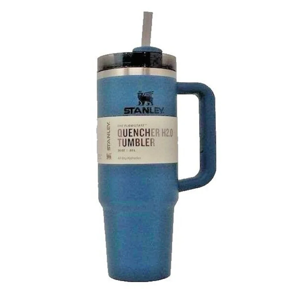 Quencher H2.0 Tumbler Handle & Straw 30 Oz Flowstate 3-Position Lid Blue Spruce